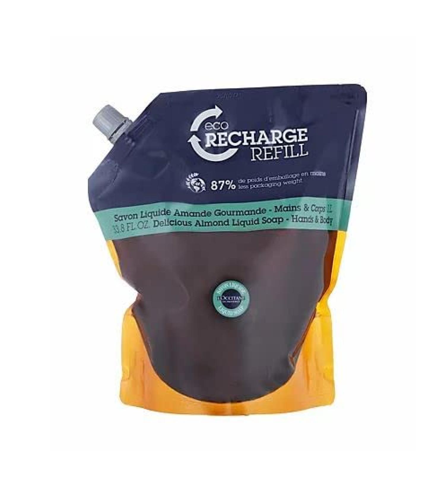 L'OCCITANE Shea Butter Almond Liquid Soap Refill 1L | Vegan & 98% Readily Biodegradable | Enriched with Shea Butter & Almond Oil | Clean & Premium Beauty Sustainable Hand Wash for All Skin Types