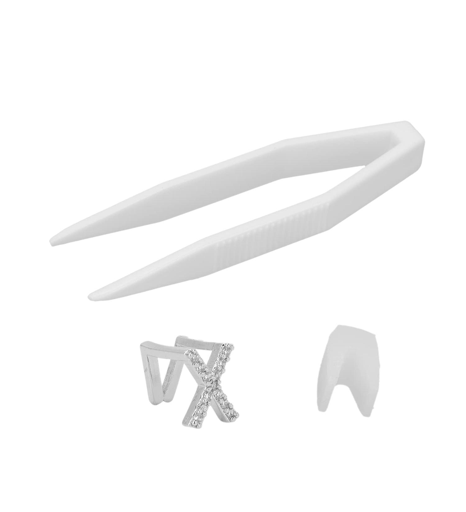 Metal Teeth Brace for Party Fashionable Jewelry Decoration Plated English Letter X Fits Most Tooth Sizes Portable - Buy Online on SooperMarket.com