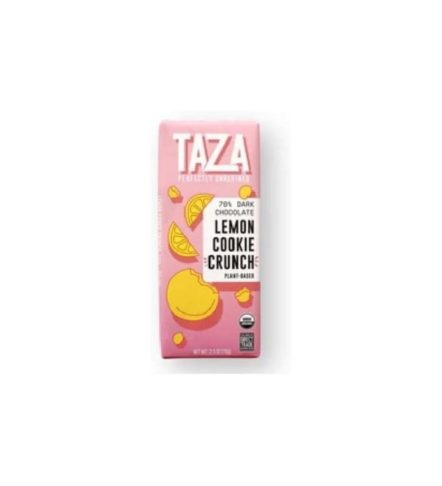 Taza 70% Dark Chocolate Lemon Cookie Crunch 70g