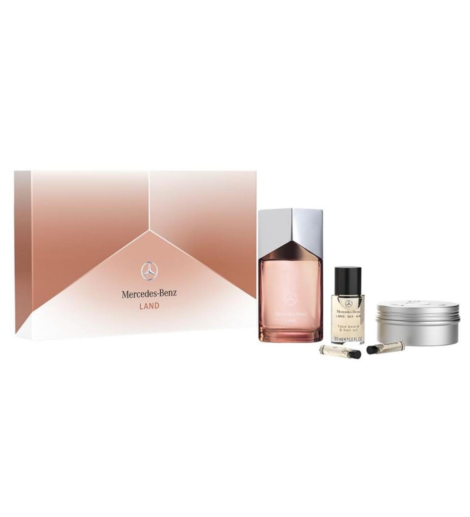 Mercedes-Benz Land LSA Gift Set - Mens Cologne Set - Cologne for Men with Hair Oil Body Wash - 3 Perfumes for Men and 2 Personal Care Products - 5 Pc - Buy Online on SooperMarket.com