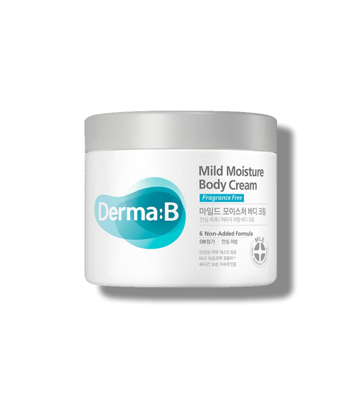 Derma:B Mild Moisture Body Cream - Fragrance Free, 14.54 fl oz (430 ml) | Hydrating & Gentle Formula - Buy Online on SooperMarket.com
