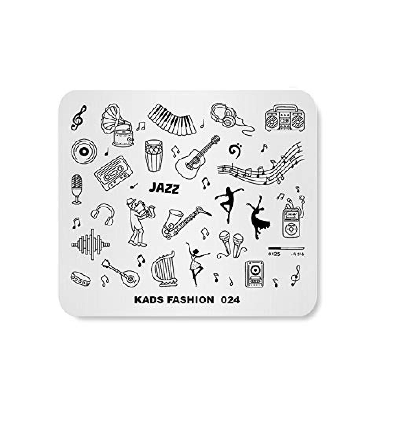 Alexnailart Nail Stamping Printing Plate Template Image Plate Stamper Scraper Music notes Musical instrument Dancer Jazz Pattern Nail Art Decoration DIY Print Manicure Design FA024 - Buy Online on SooperMarket.com