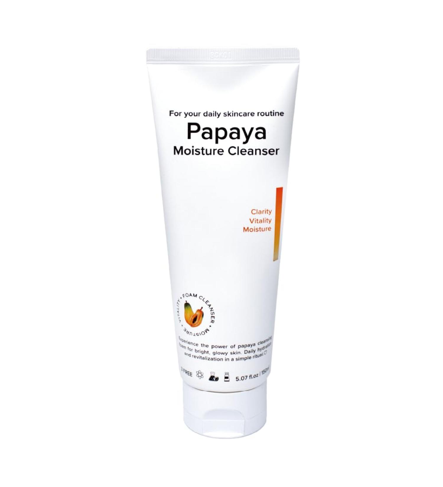 Foaming Facial Cleanser with Hyaluronic Acid | Papaya Moisture Daily Face Wash 150ml - International Shipping Available - Buy Online on SooperMarket.com