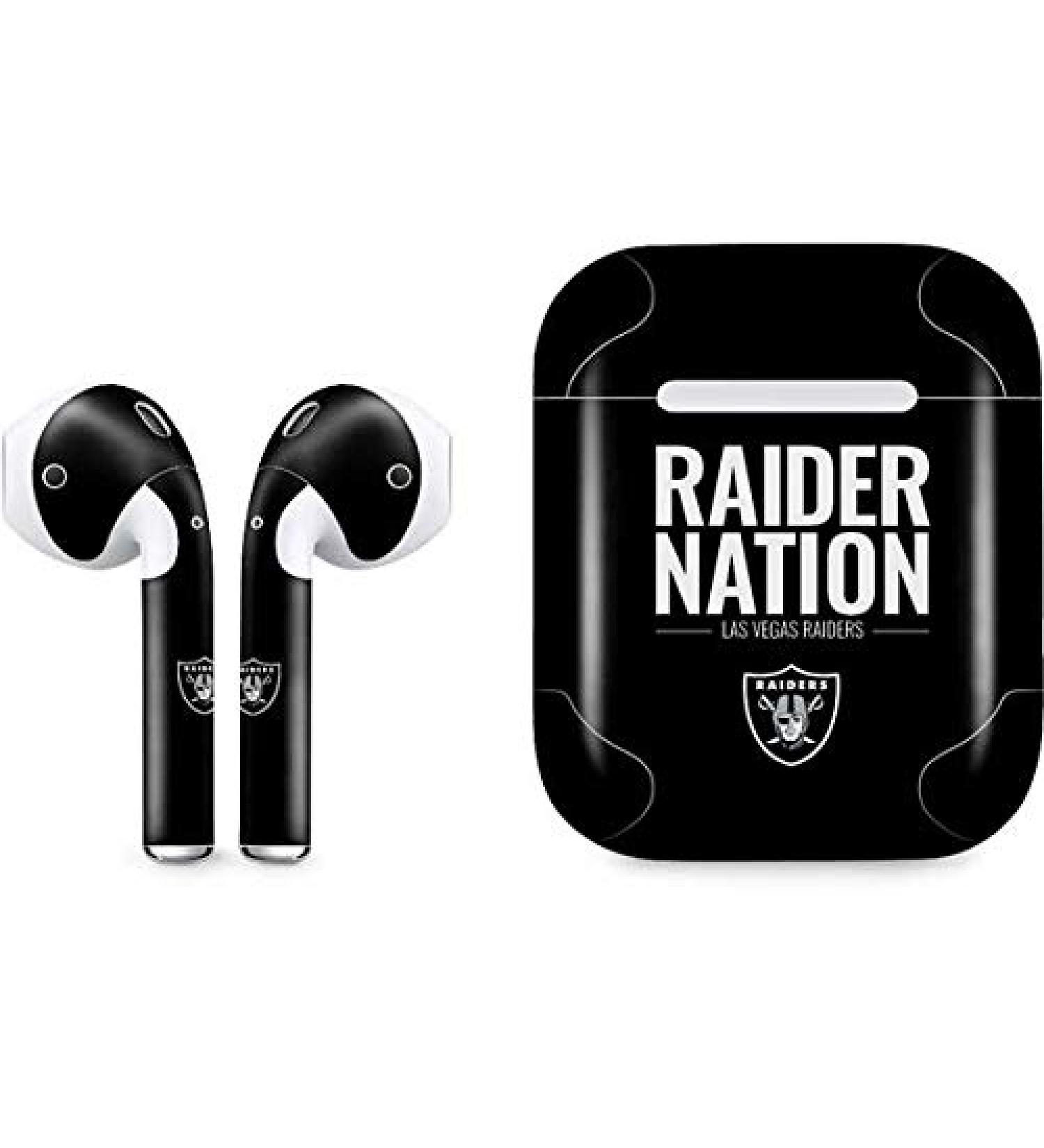 NFL Las Vegas Raiders Team Motto Audio Skin for Apple AirPods - Officially Licensed Decal by Skinit - Buy Online on SooperMarket.com