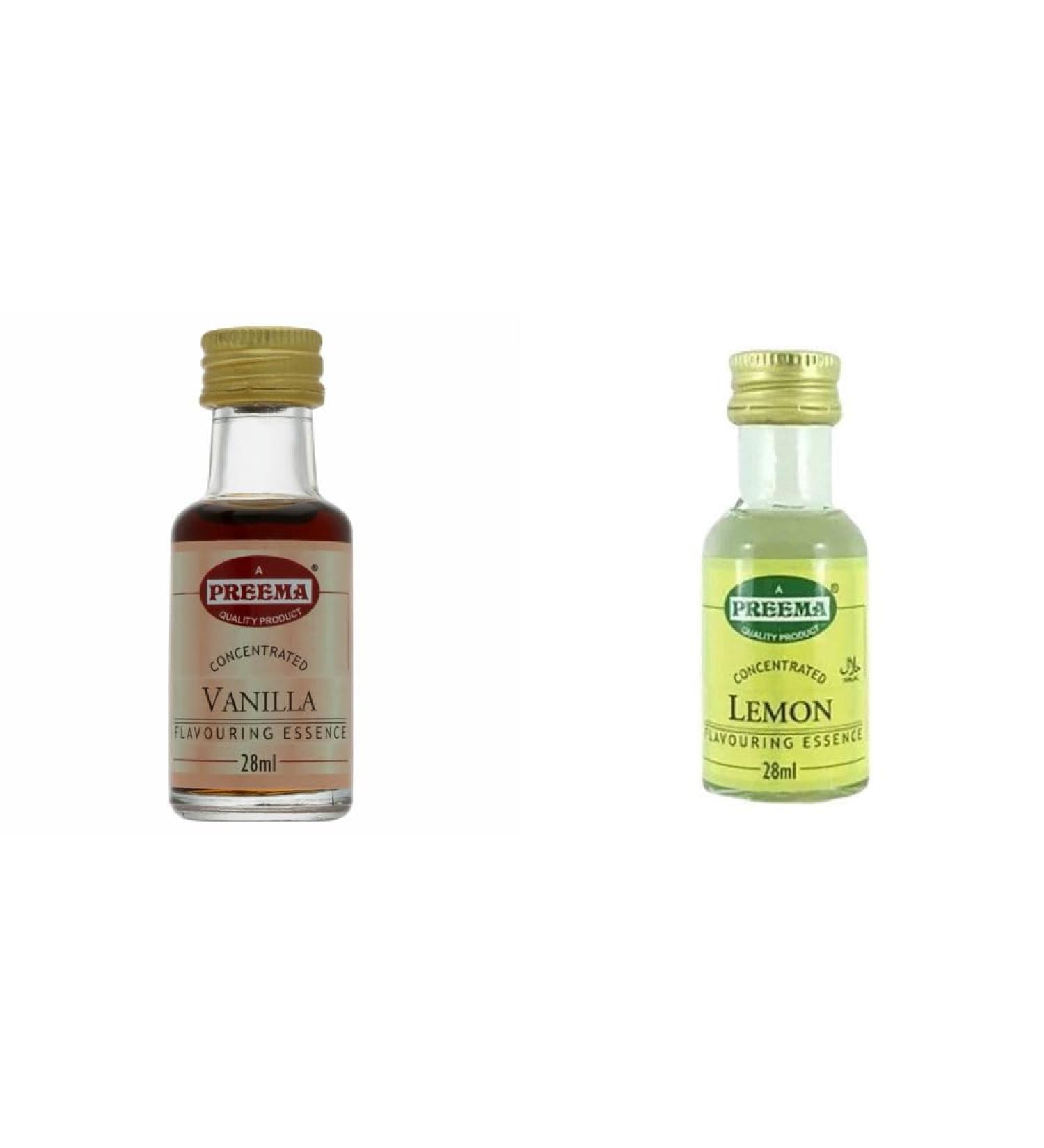 Preema Vanilla Essence - 28ML And Preema Lemon Flavoured Essence Prefect For Baking | Halal | Premium Quality - Buy Online on SooperMarket.com