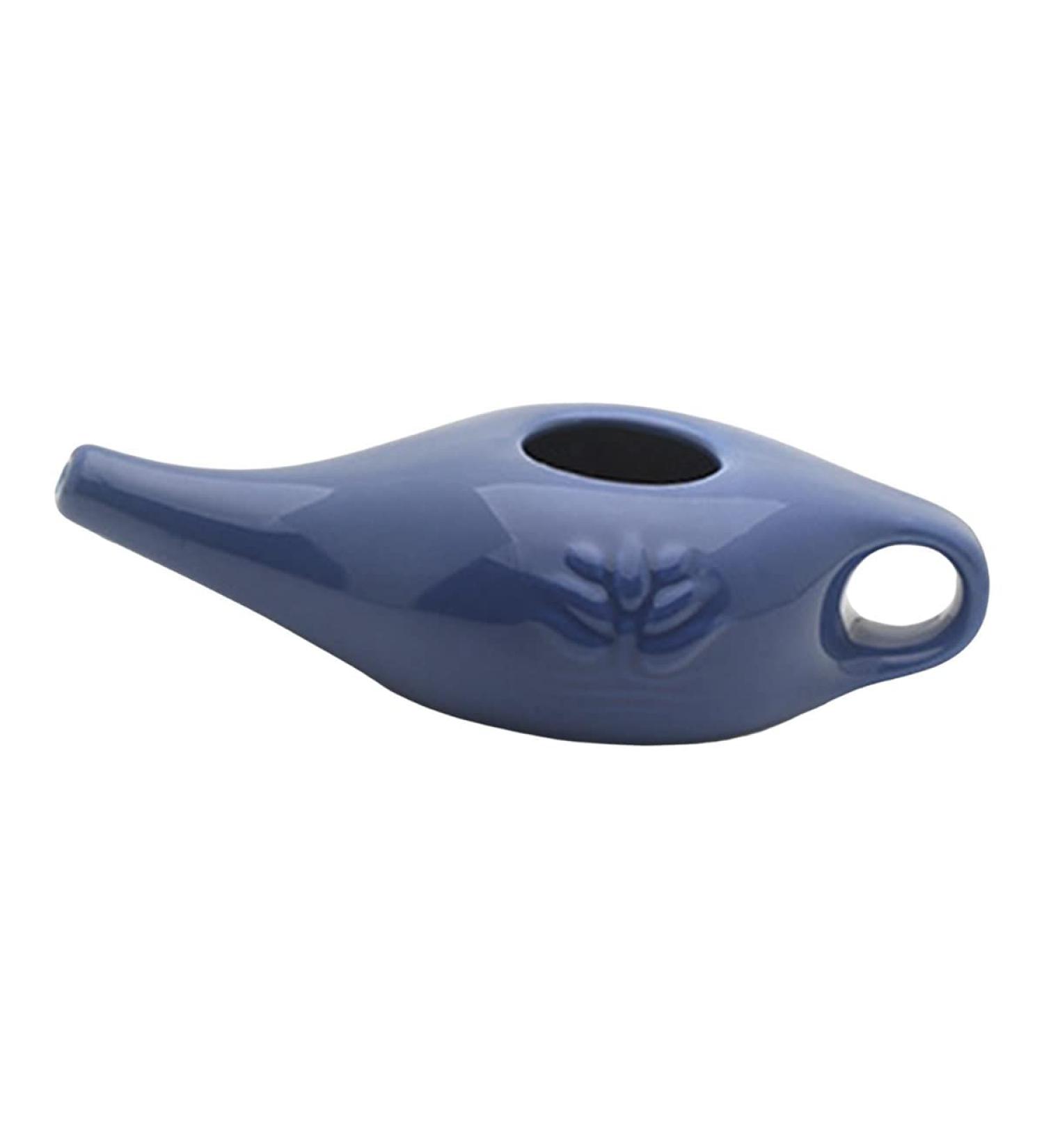 ciyeu 250Ml Ceramic Neti Pot Nose Cleaning Pot Leakproof Spout Pot for Nasal Rinsing Nose Washing Men and Women Blue - Buy Online on SooperMarket.com