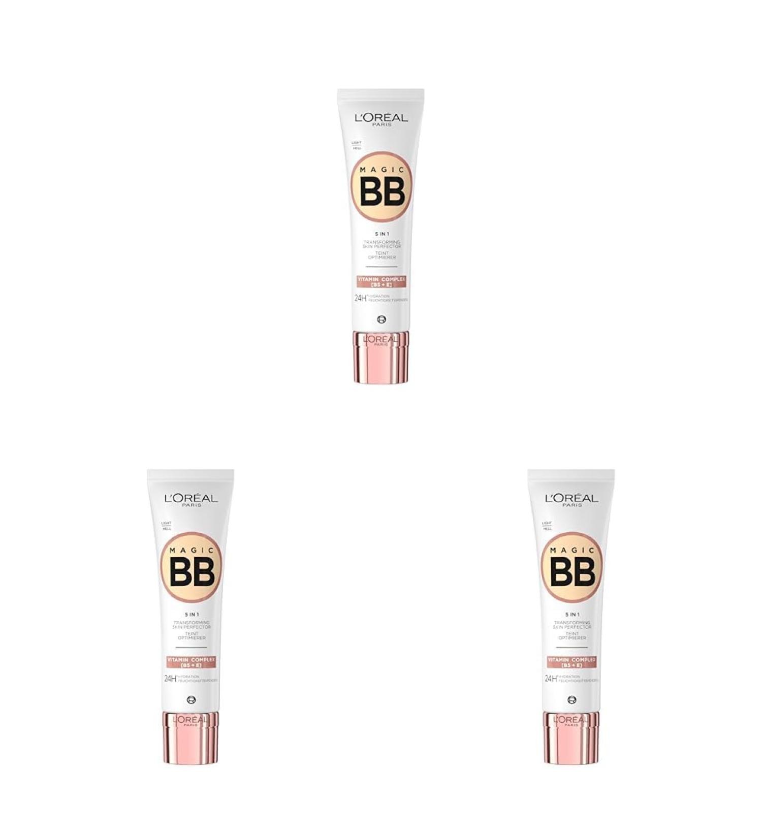 L'Or al Paris Teded Daily Cream & Magic BB TINT Optimizer - 24h Moisture & Even Complexion - 3-Pack (No. 02 Light) - 30ml - Buy Online on SooperMarket.com