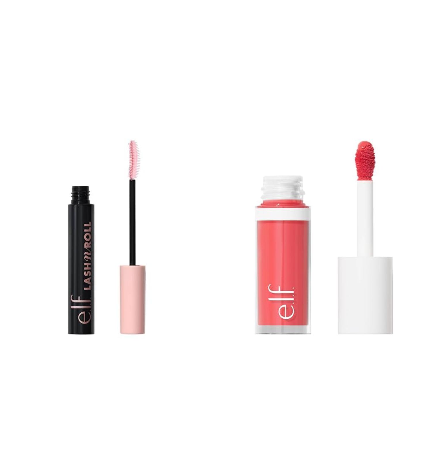 e.l.f. Lash 'N Roll Mascara Curling Mascara For Visibly Lifted Lashes & Camo Liquid Blush Long-Lasting Liquid Blush For High-Pigment Colour - Buy Online on SooperMarket.com