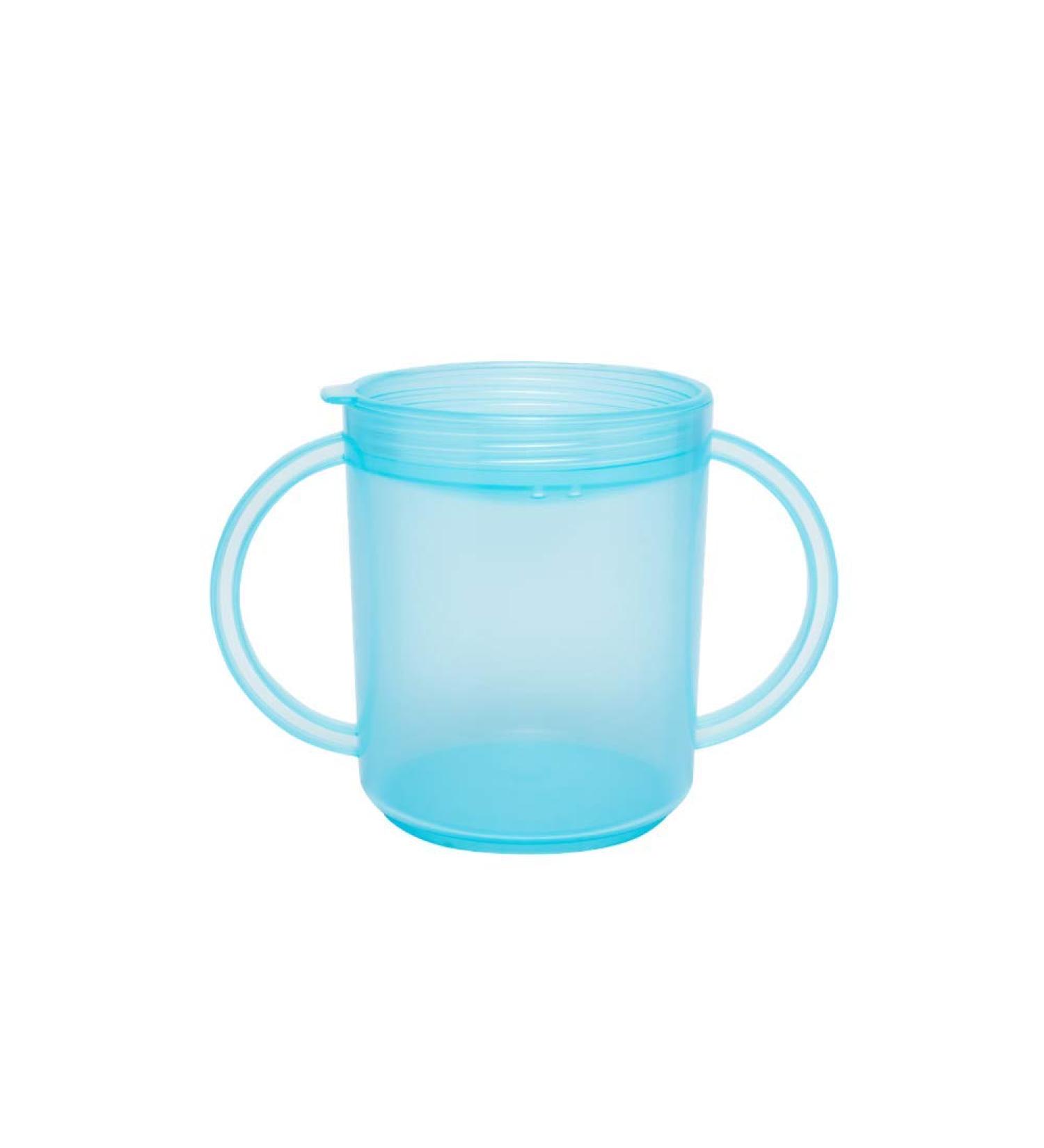 TalkTools Recessed Plastic Lid Cup with Handles - Break Resistant & Self-Feeding - BPA Free - Light Blue (2 Lids) - Buy Online on SooperMarket.com