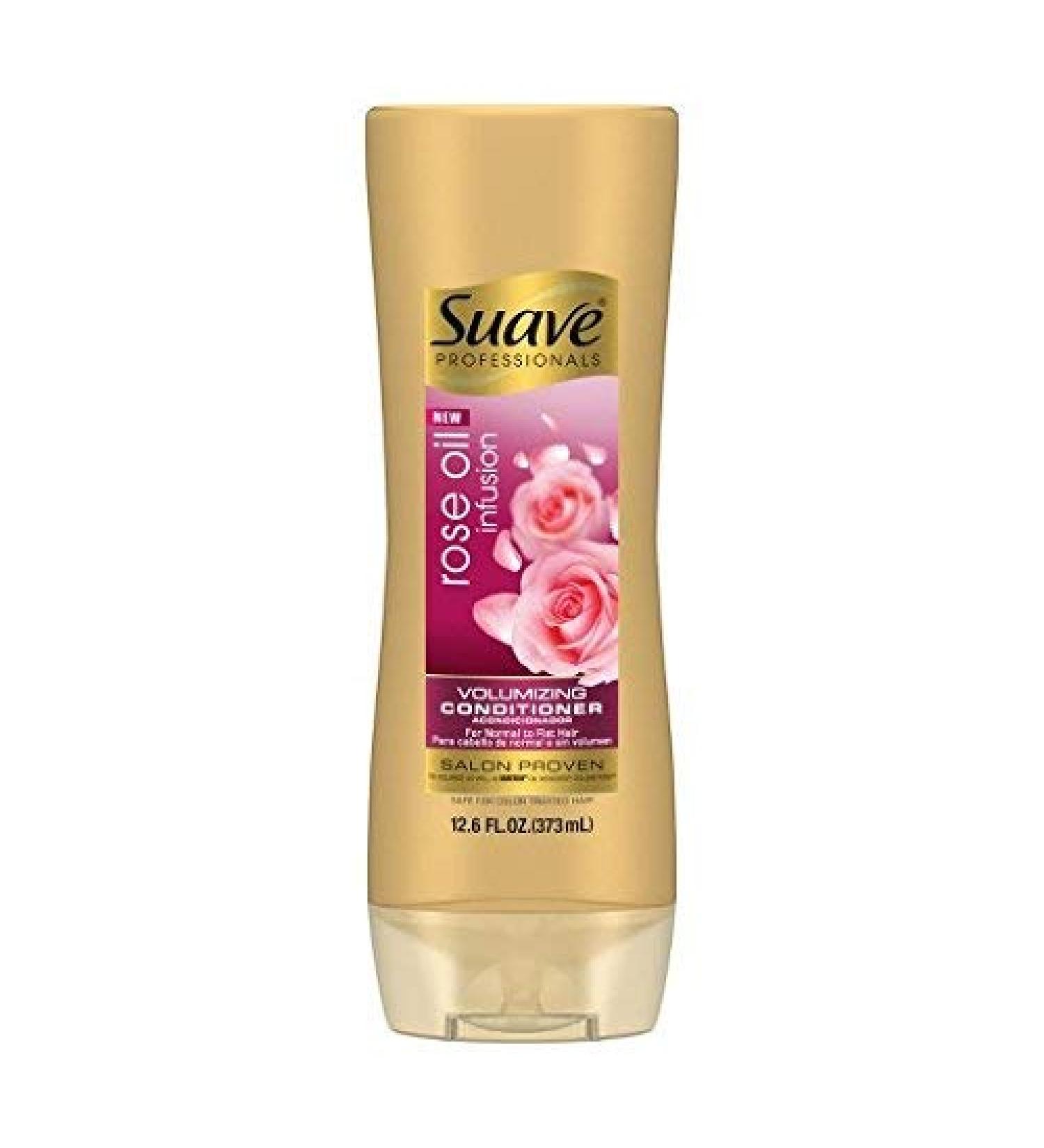 Suave Professionals Shampoo For Fine to Flat Hair Rose Oil Infusion Volumizing Shampoo 12.6 oz (Pack of 2)