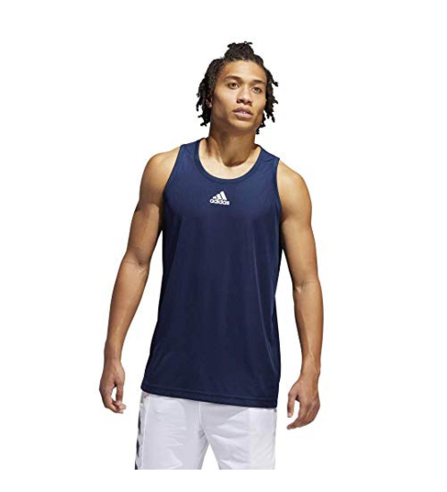 adidas Men's Heathered Tank Top - Large, Collegiate Navy - Buy Online on SooperMarket.com