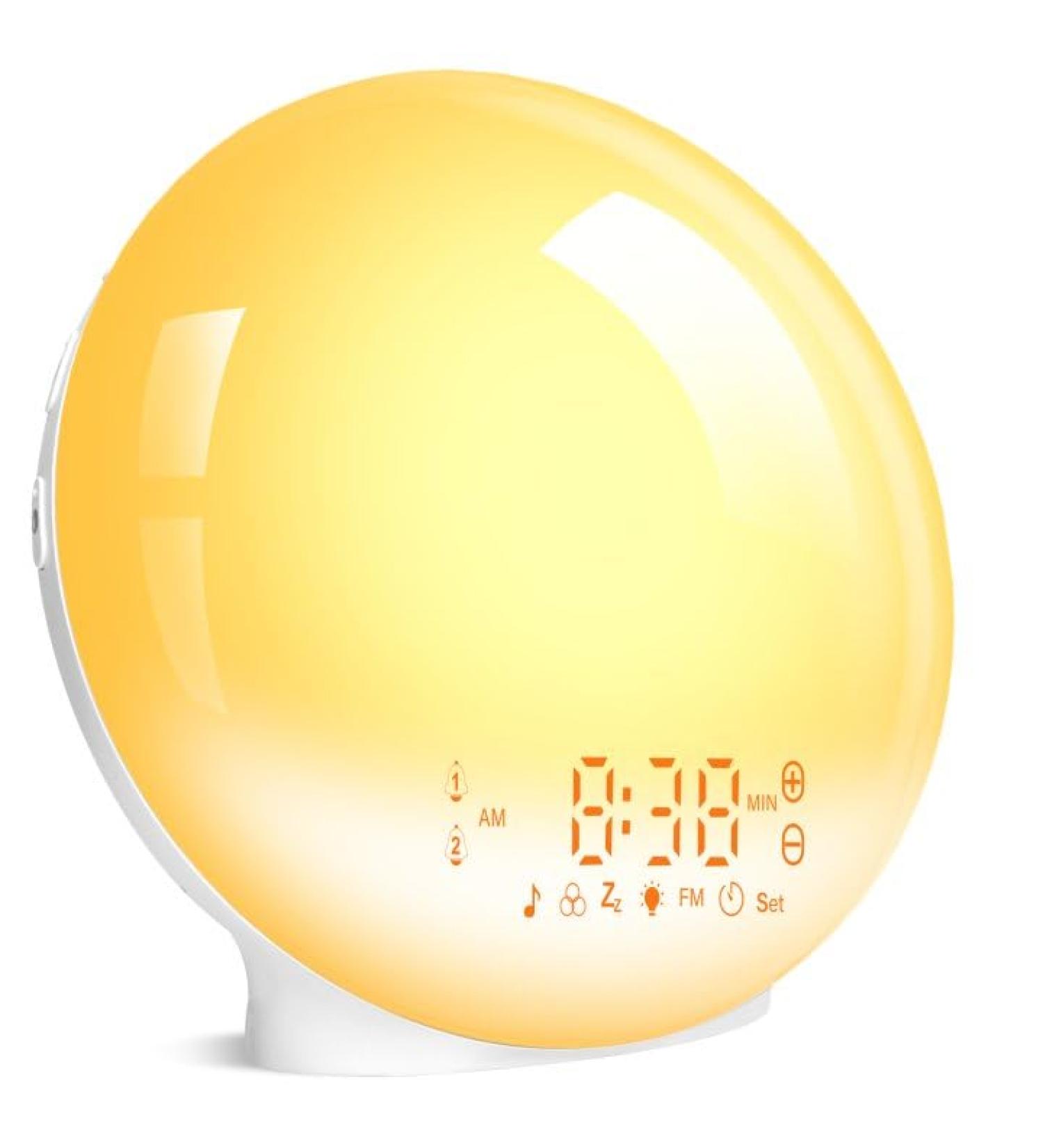 Buy Togaga Light Alarm Clock - Sunrise Sunset Simulation Dual Alarms 11 Colors & 7 Natural Sounds - Perfect Bedside Lamp for Adults - Buy Online on SooperMarket.com