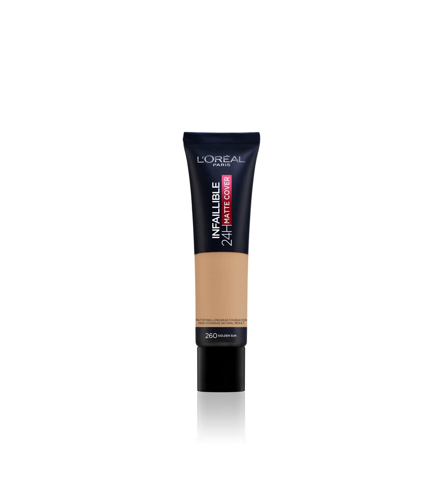 L'Oreal Paris Infallible 32H Matte Cover Liquid Foundation with 4% Niacinamide | Long Lasting SPF 25 Natural Finish | Shade 260 | 30ml - Pack of 1 - Buy Online on SooperMarket.com