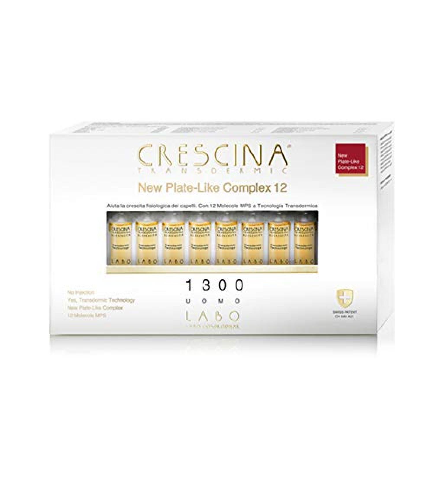 Labo Crescina Transdermic New Plate-Like Complete Set 12 Growth for Men 1300 40 Ampoules
