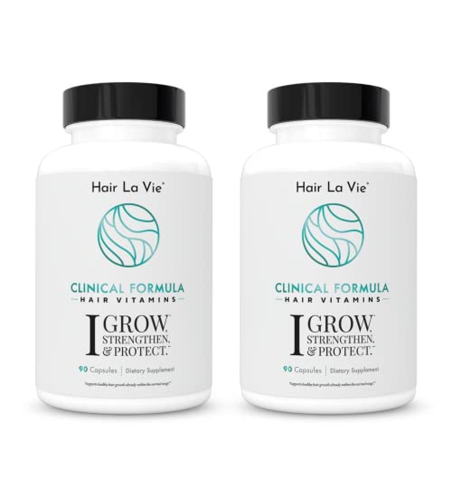 Hair La Vie Clinical Formula Hair Vitamins with Biotin and Saw Palmetto - 2-Pack for Healthy Hair and Wellness - 180 Count x 2 - Buy Online on SooperMarket.com