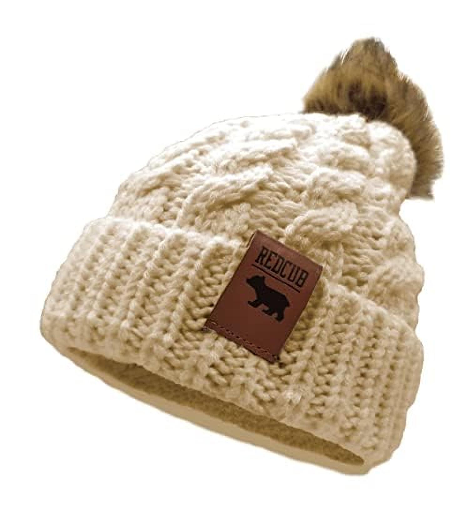 REDCUB Toddler Baby Winter Bobble Hat Beanie | Soft Knit Pom Pom Beanie | Boys Girls Acrylic Kids Beanie | 12-36 Months Warm Beige - Buy Online on SooperMarket.com