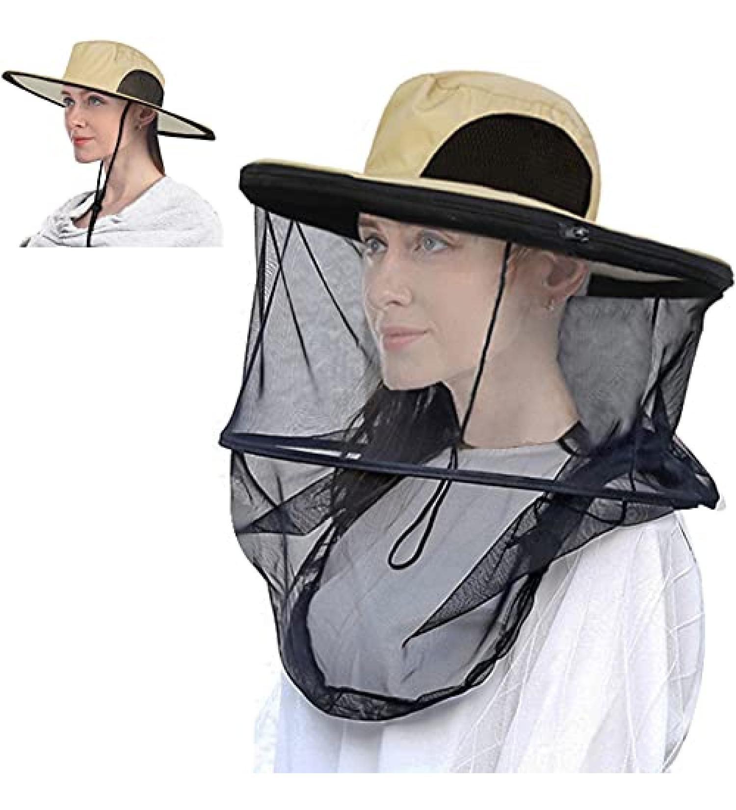 Sun Hat with Hidden Mesh Mask for Mosquito Protection - Cream | 1 Pack - Buy Online on SooperMarket.com