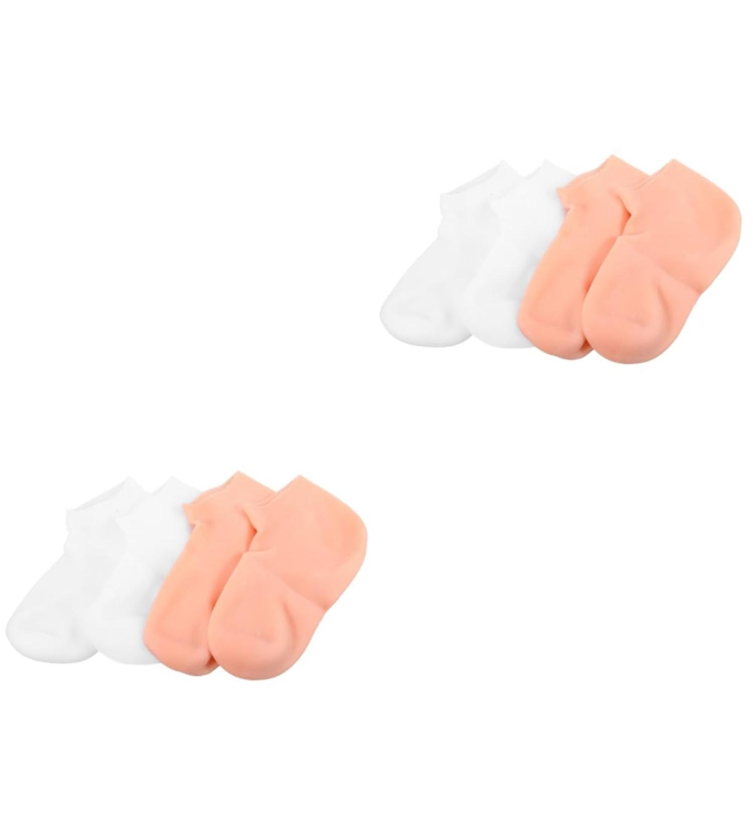 minkissy 4 Pairs Exfoliating Moisturizing Socks Cosmetic Moisturizing Socks Feet Care Socks Lotion Gloves Foot Covers Foot Spa Socks Moisture Socks Sleep Socks Miss Girl Sebs Socks - Buy Online on SooperMarket.com