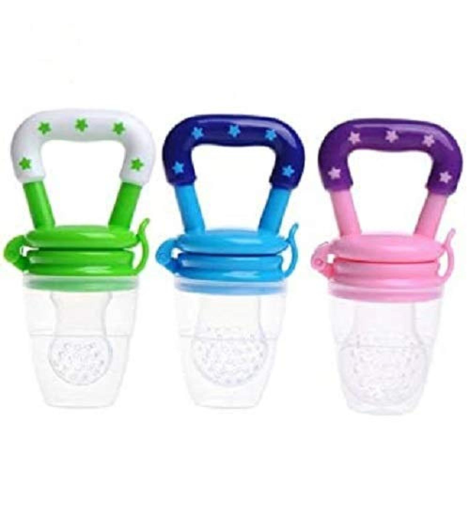 Baby Fruit Feeder Pacifier 3 Pack - Fresh Food Feeder for Toddlers & Kids - Silicone Teething Toy - Buy Online on SooperMarket.com