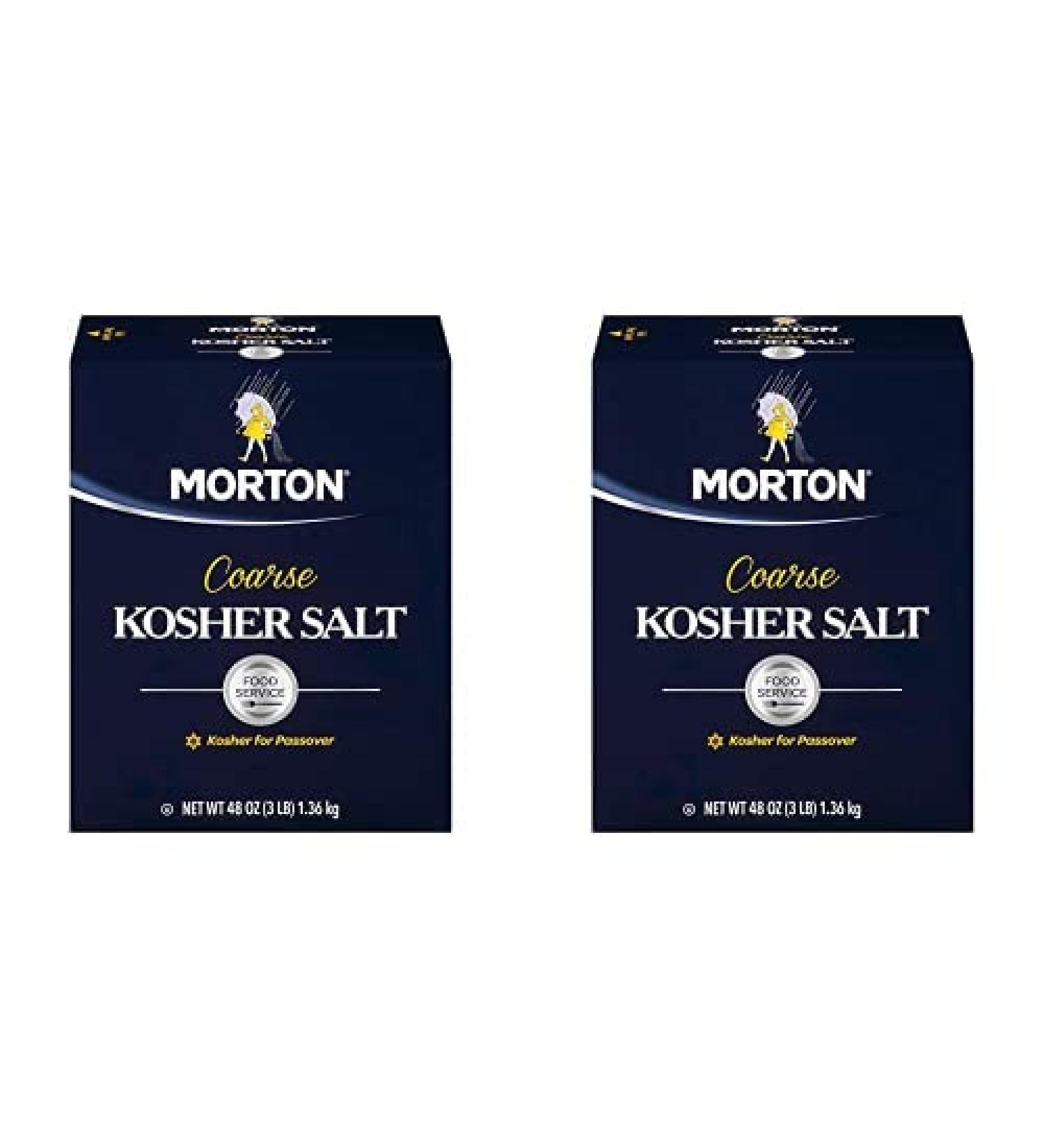 Morton Salt Kosher Salt Coarse 48oz - 2 Pack | Food Service Grade | 3lb Total | Packaging May Vary - Buy Online on SooperMarket.com
