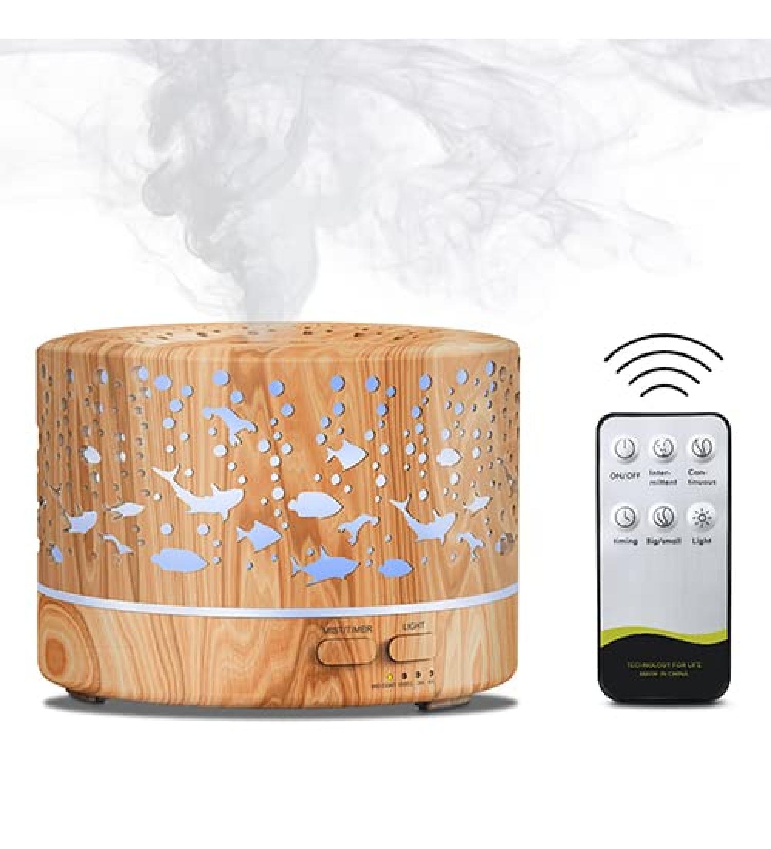 MEIDI 700ML Essential Oil Diffuser with Remote Control - Aromatherapy & Cool Mist Humidifier - Buy Online on SooperMarket.com
