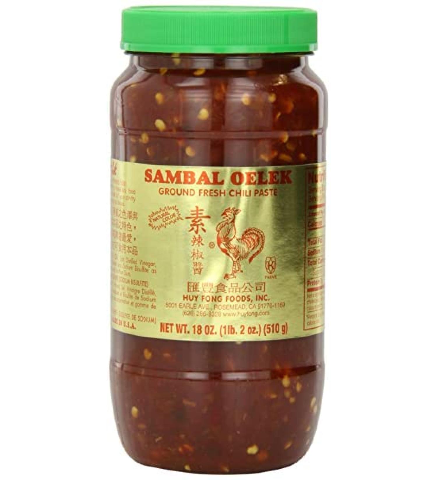 Huy Fong Sambal Oelek Ground Fresh Chili Paste (Large 18 oz Jars) 2 Pack Chili 1.12 Pound (Pack of 2)