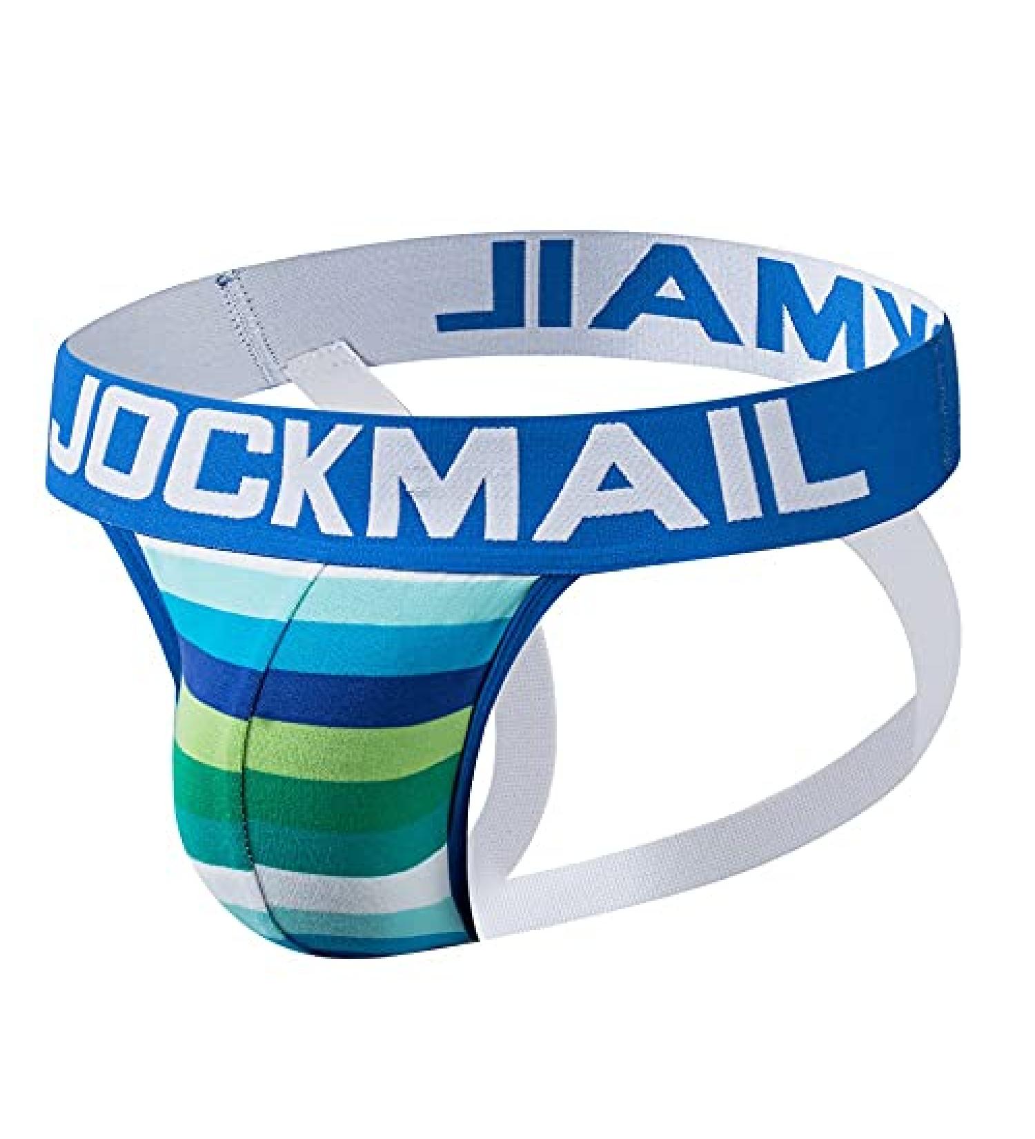 Mens XX-Large Blue Rainbow Cotton Jock Strap Athletic Supporter - Gym Sport Underwear for Men - Buy Online on SooperMarket.com