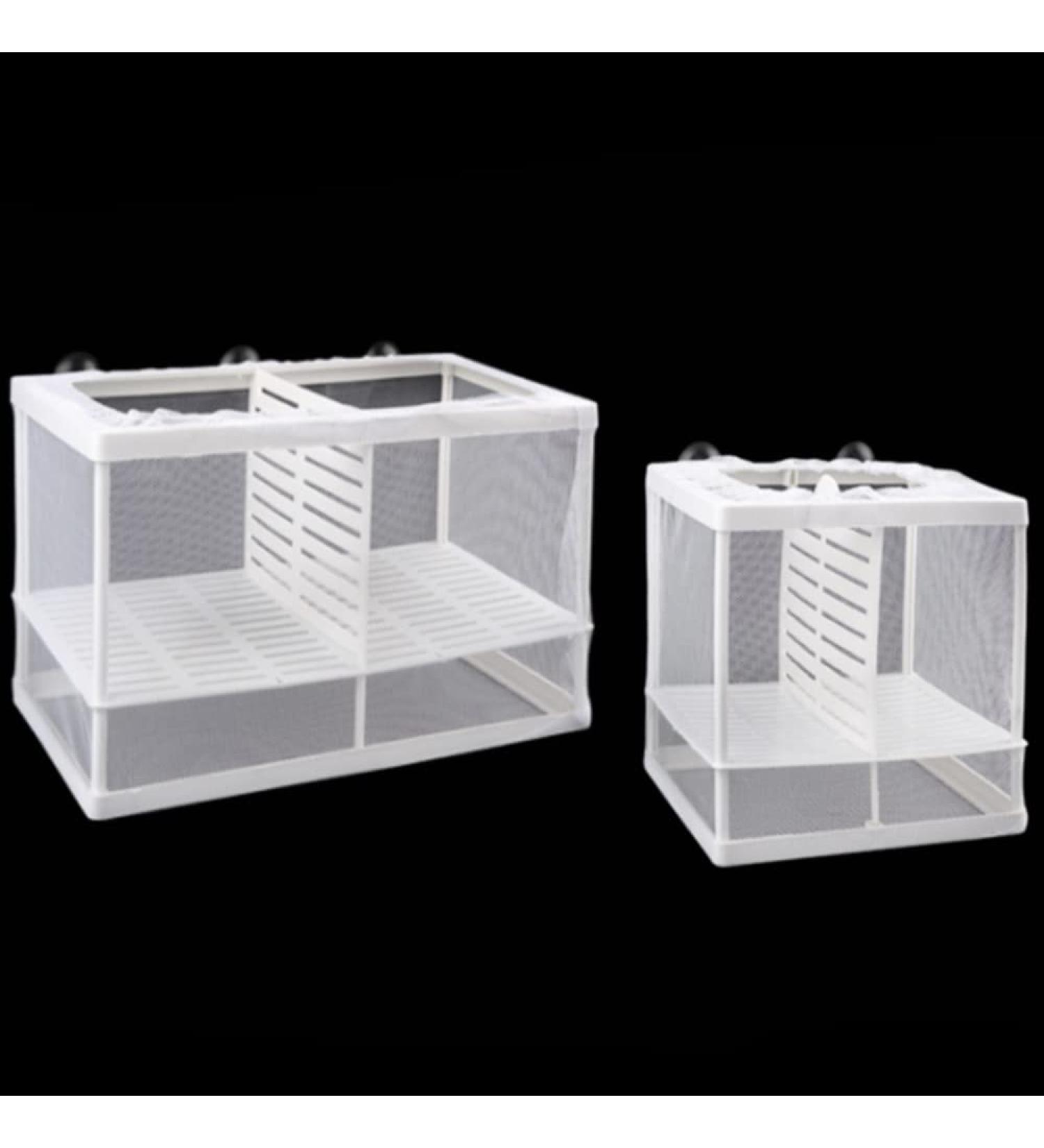 2 Pcs Nylon Mesh Aquarium Fish Fry Hatchery Isolation Box with Board - Buy Online on SooperMarket.com