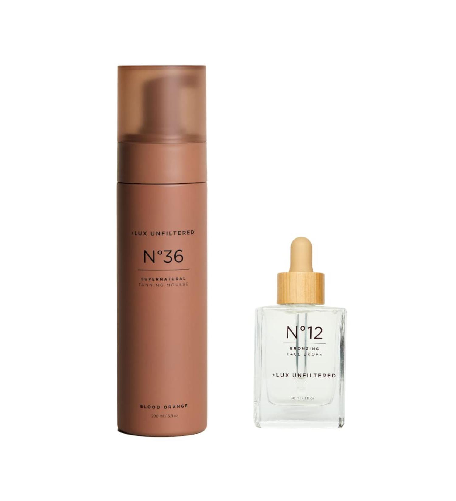 Lux Unfiltered Complete Tan Set: N 12 Bronzing Self Tanning Drops + N 36 Supernatural Tanning Mousse - Buy Online on SooperMarket.com