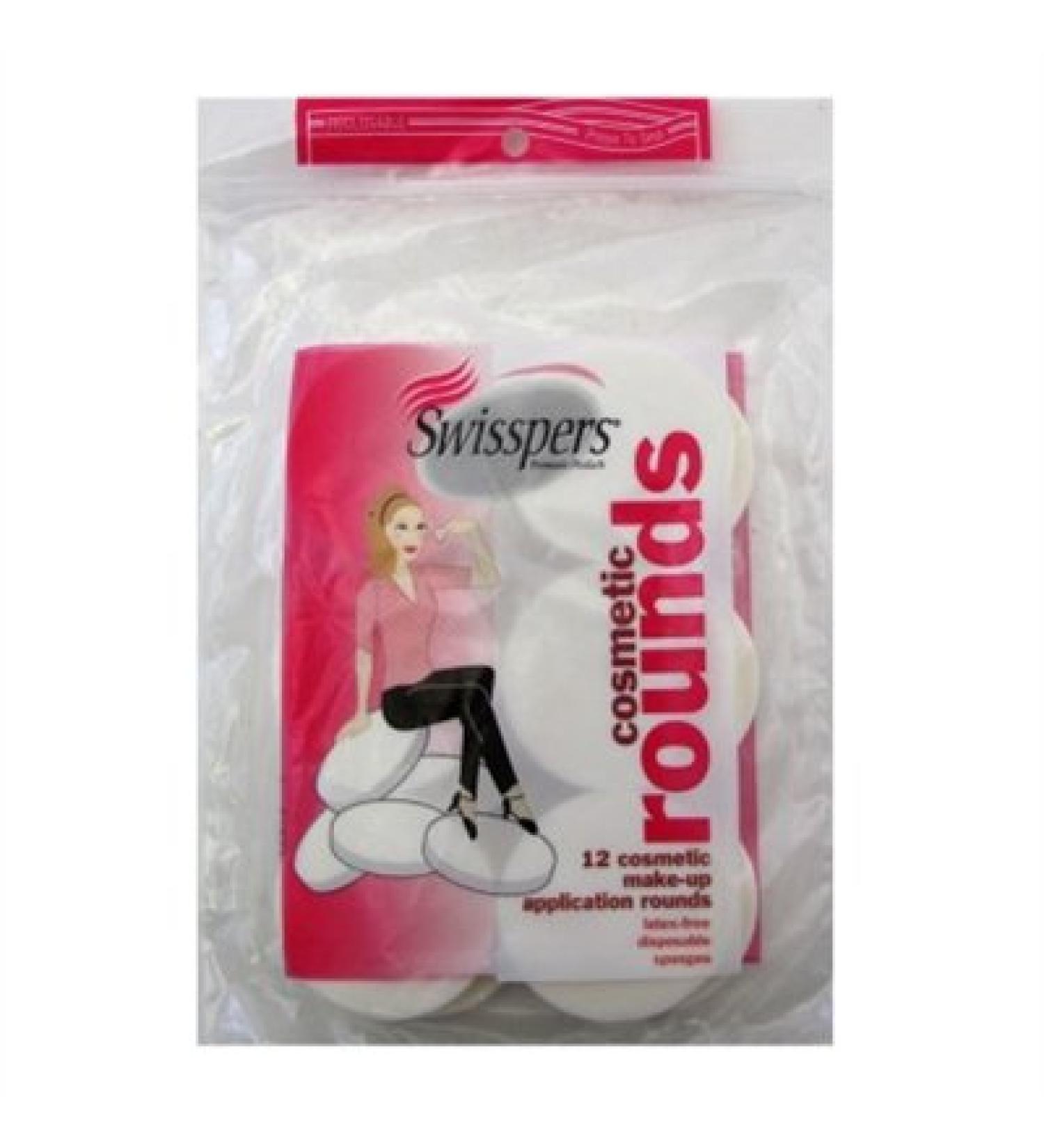 Swisspers Cosmetic Makeup Rounds 12 Count (Latex-Free) (6 Pack)