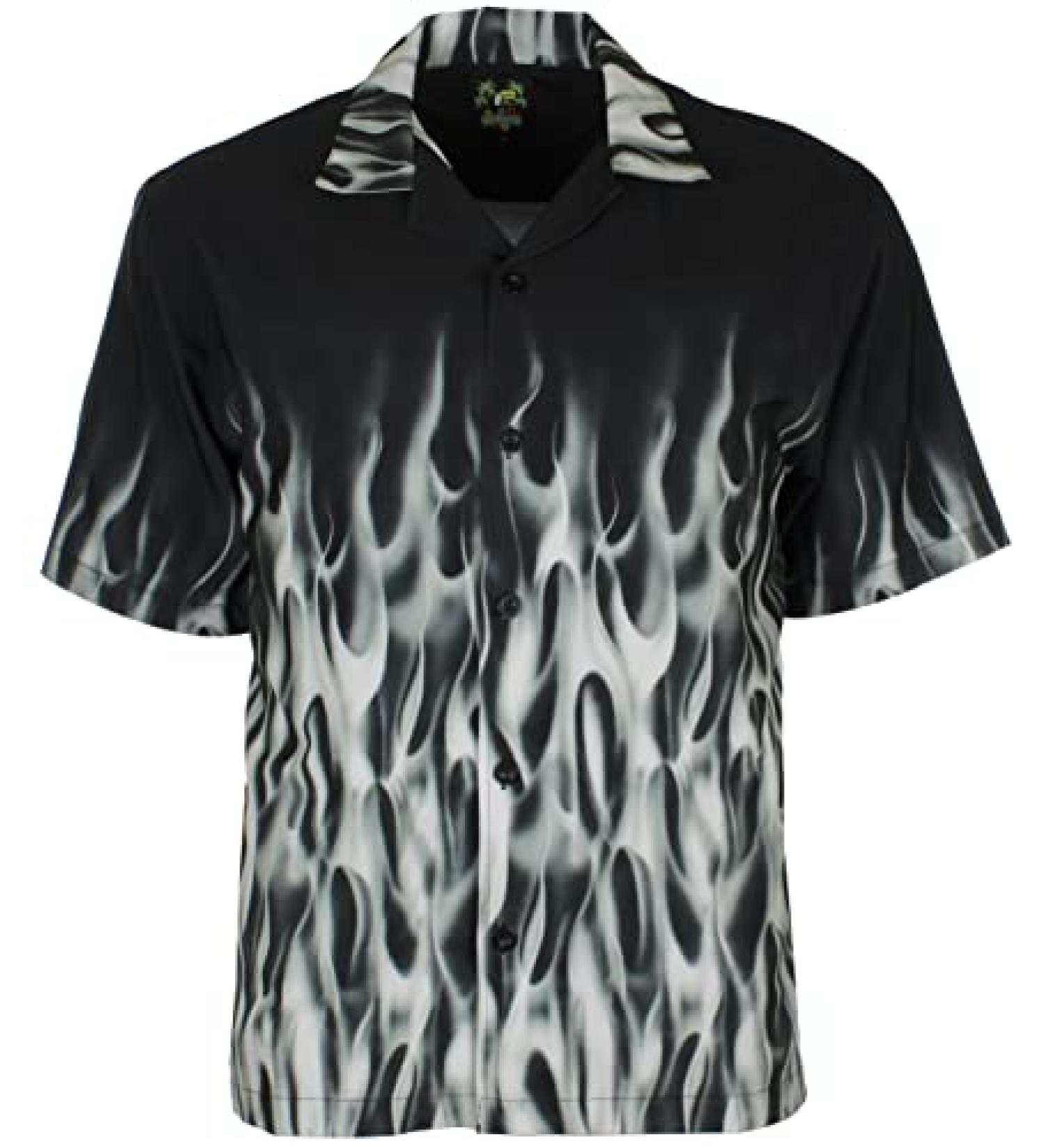 Benny's Silver Flames Bowling Shirt X-Large
