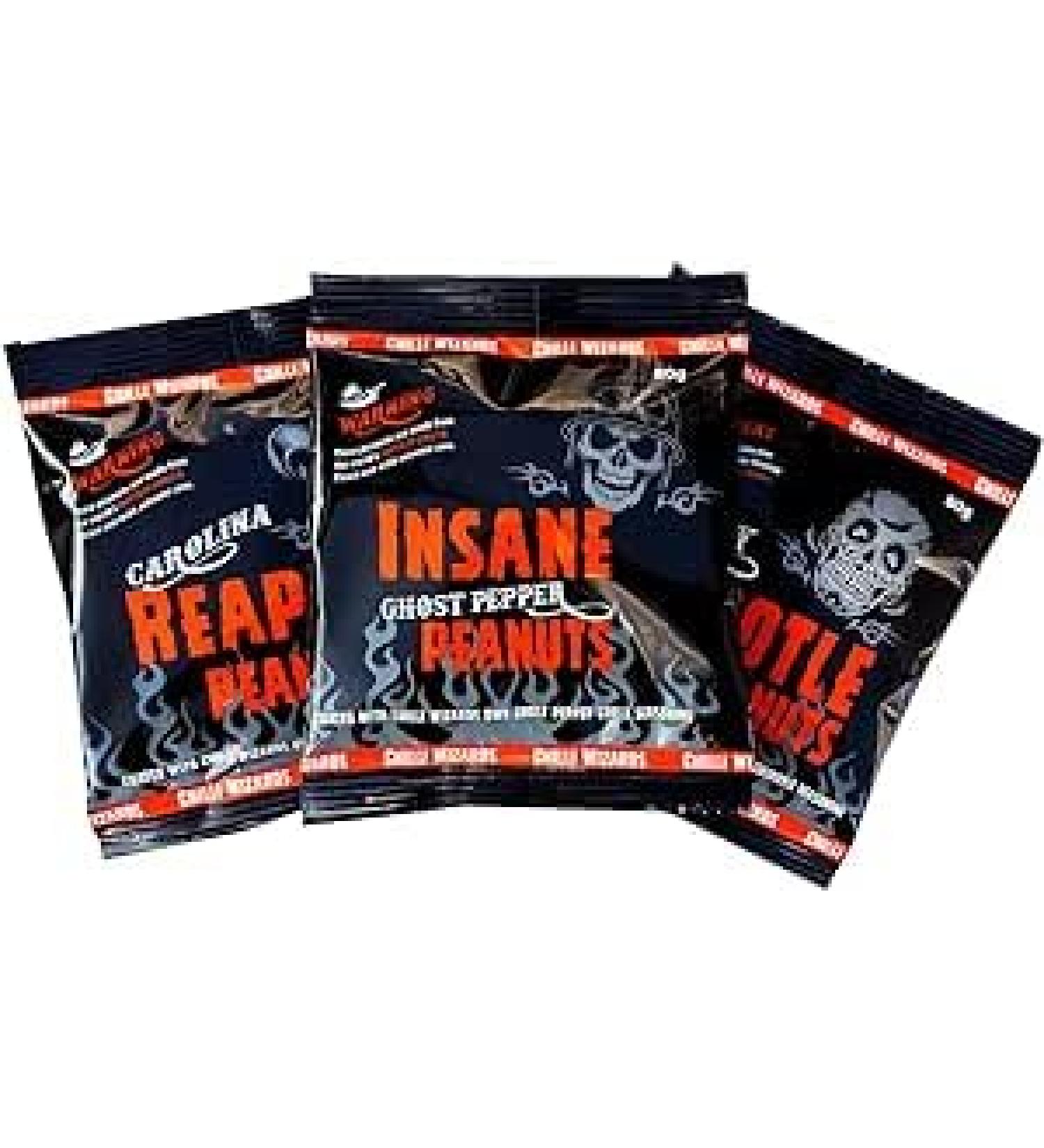 Chilli Wizards Hot As Hell Peanut Collection 3 Pack Reaper Ghost & Chipotle Chilli Peanuts