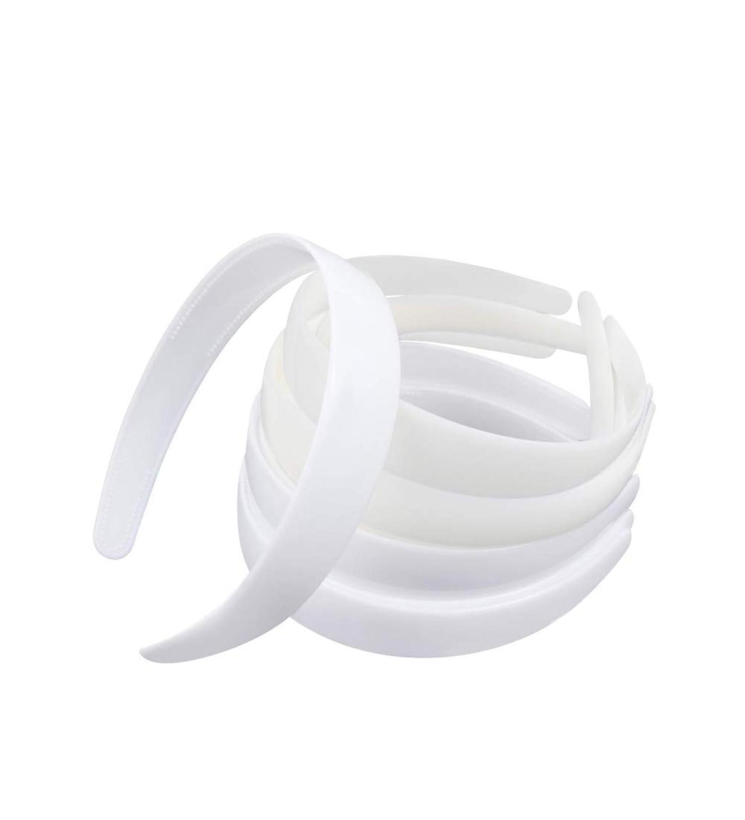 20pcs Ivory & White Plastic Headbands - Plain Hairbands with Teeth for Comfortable Styling - Buy Online on SooperMarket.com