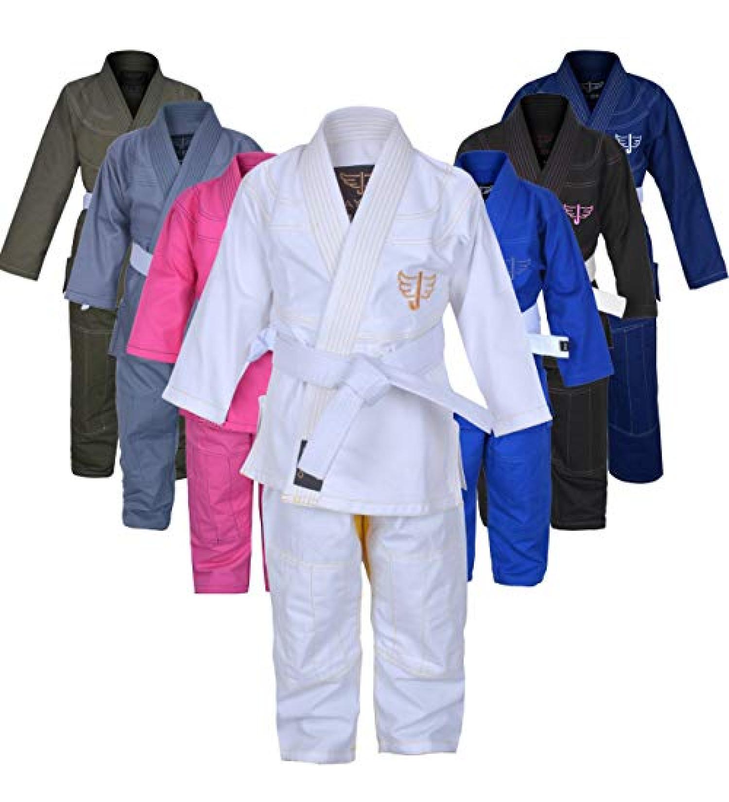 Jayefo Kids Brazilian Jiu Jitsu GI for Boys and Girls | Lightweight IBJJF Legal BJJ Gi for Children | Soft Preshrunk Grappling Youth MMA Kimono with Free White Belt - 1 Year Warranty | White/Gold K00 - Buy Online on SooperMarket.com