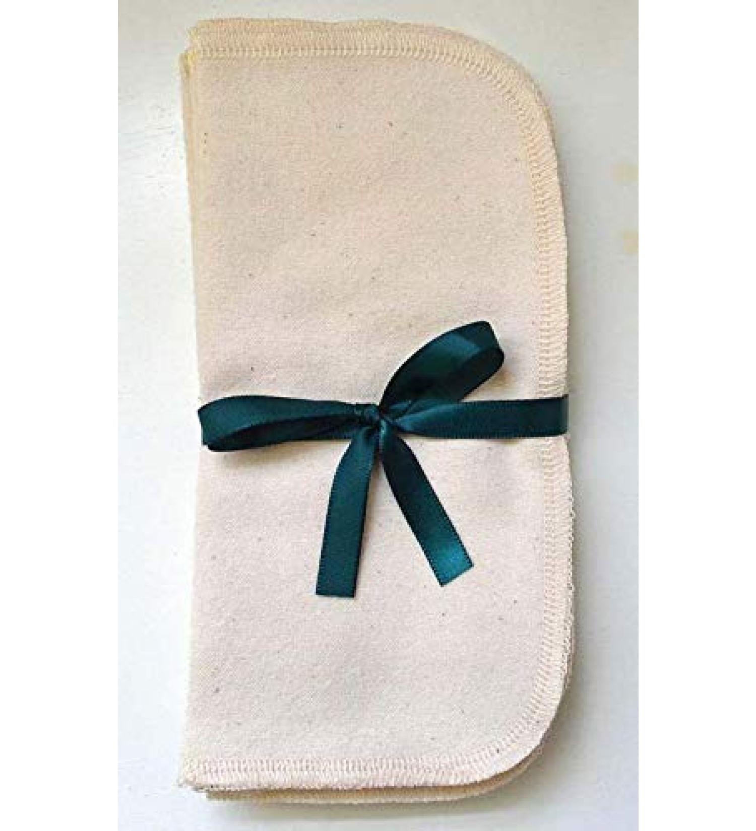 Set of 10 Organic Cotton 2 Ply Flannel Baby Wipes | 8 x 8 Inches | Washable & Reusable - Buy Online on SooperMarket.com