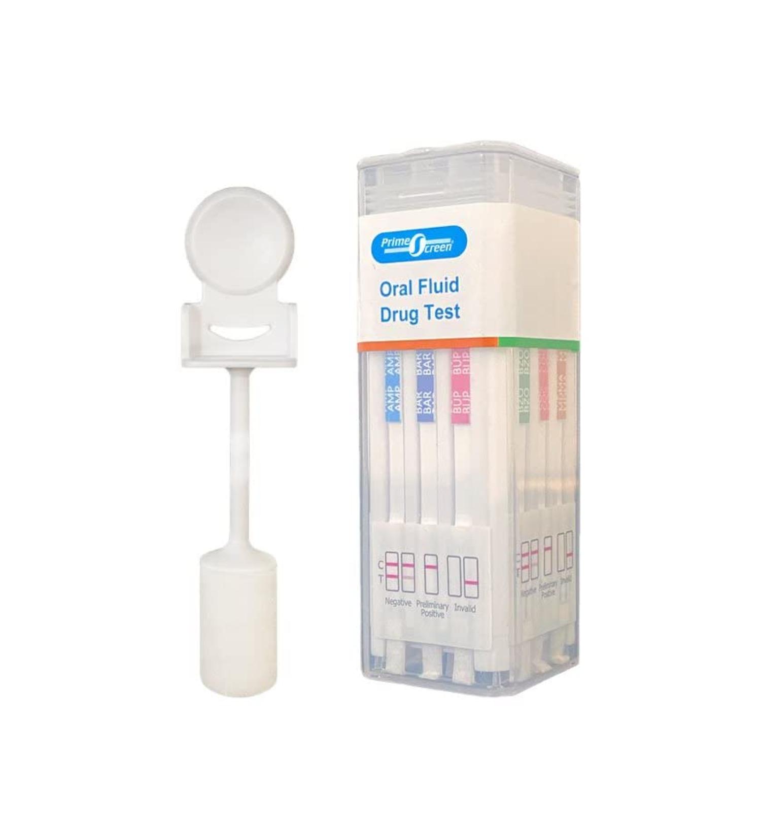 10 Panel Saliva Oral Fluid Test Kit for Workplace & Insurance Use | AMP BAR COC MDMA MET MTD OPI OXY PCP THC | E&I Exempt | Prime Screen 1 Pack - QODOA-10106 - Buy Online on SooperMarket.com