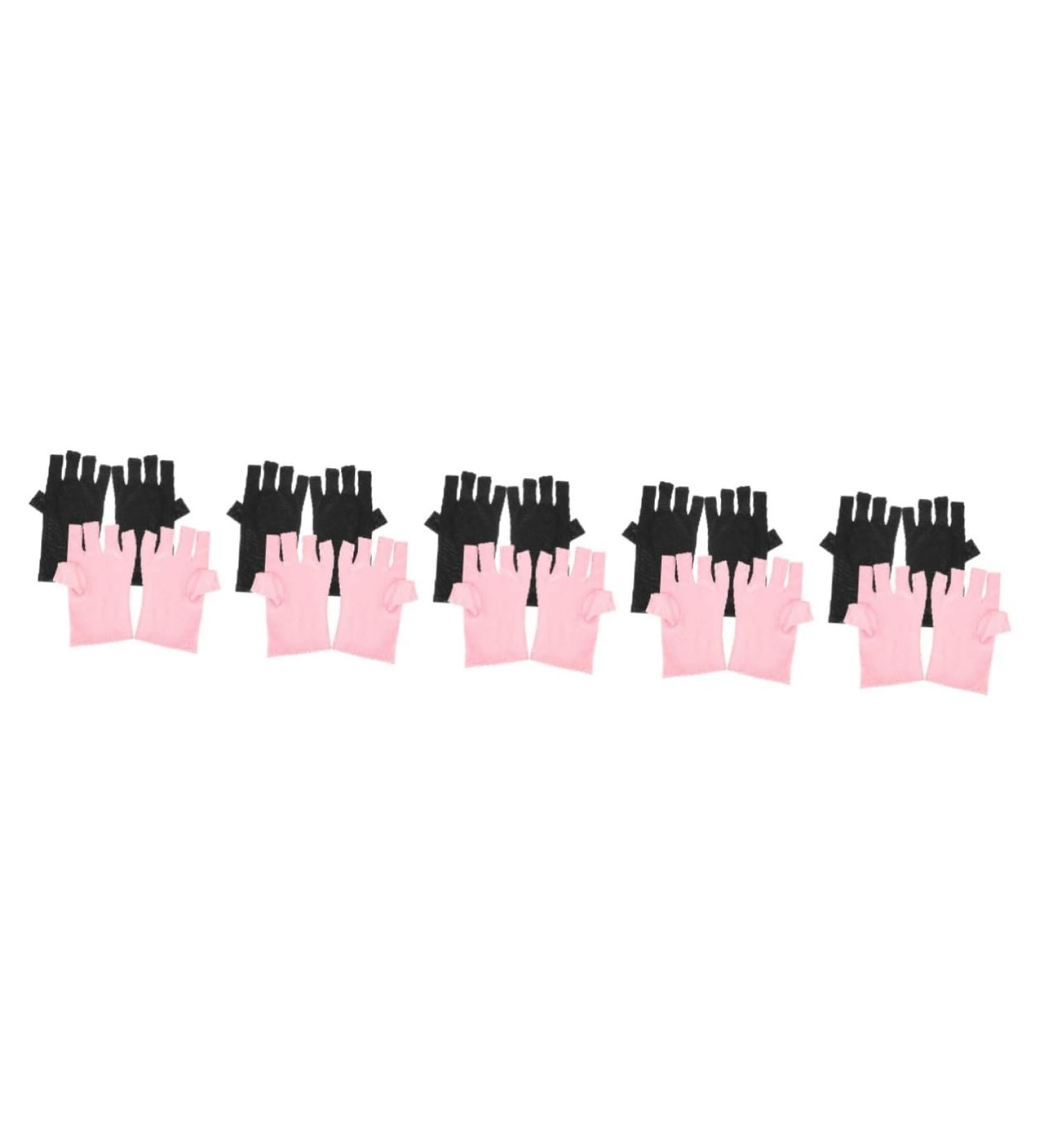 minkissy 10 Pairs Nail Gloves Uv Gloves Pink Gloves Hand Gloves for Protection Manicure Gloves Protective Gloves Gloves Accessories Polyester Miss - Buy Online on SooperMarket.com