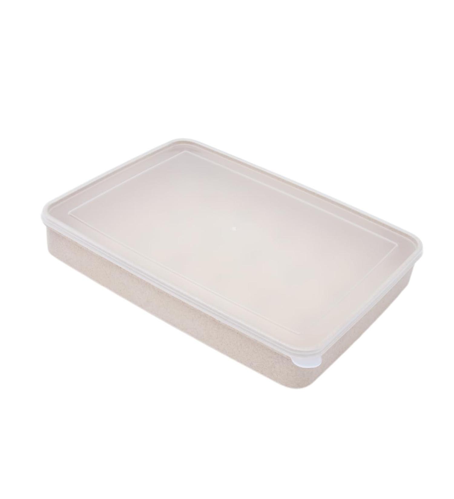 OSALADI 24 Egg Tray Egg Holder with Lid Egg Plate Container Refrigerator Beige 31.5X23.5CM - Buy Online on SooperMarket.com
