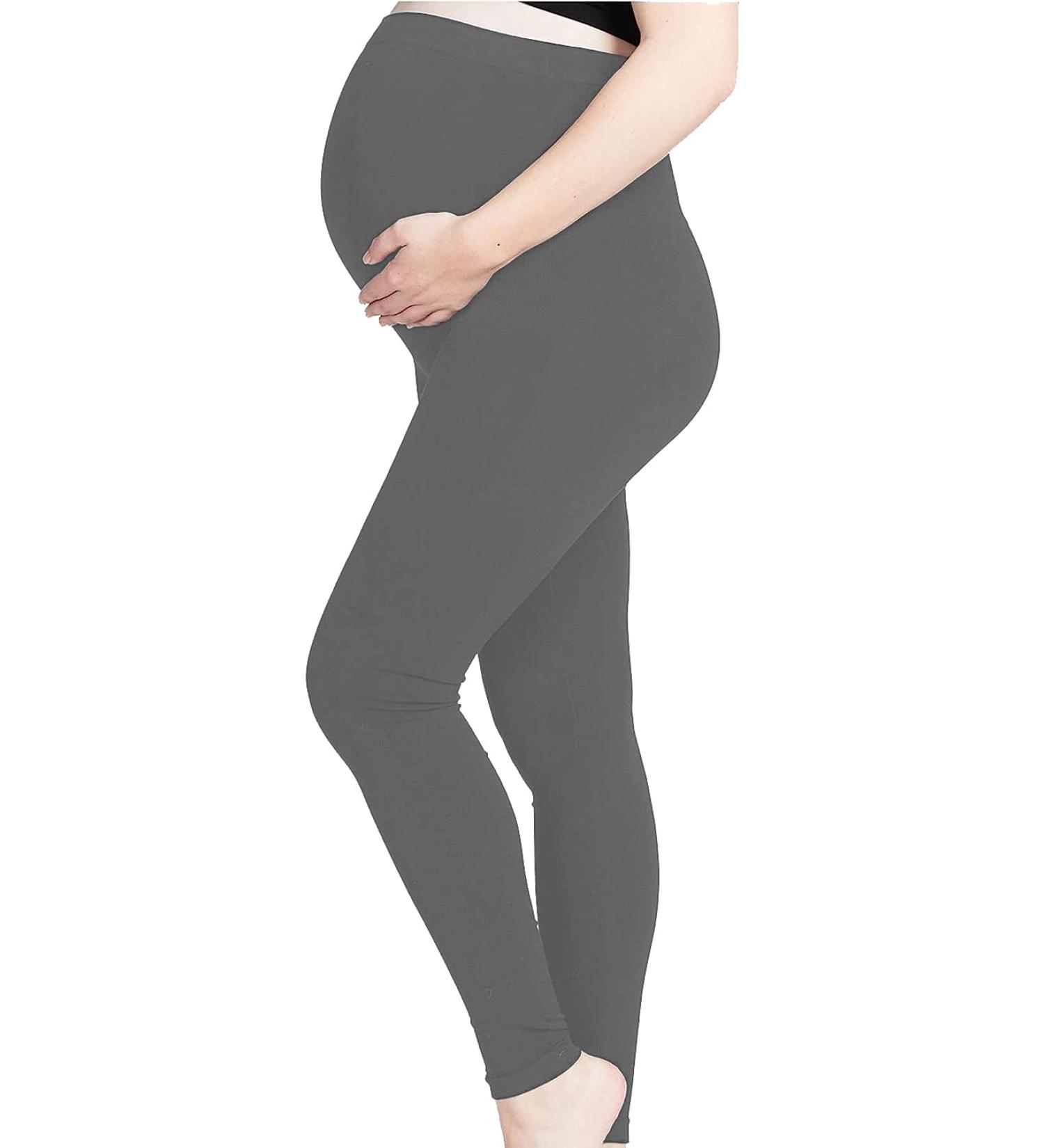 SHADOW DANCE UK Maternity Over Bump Leggings - 10 Light Grey | Pregnancy Baby Tights Support - Buy Online on SooperMarket.com