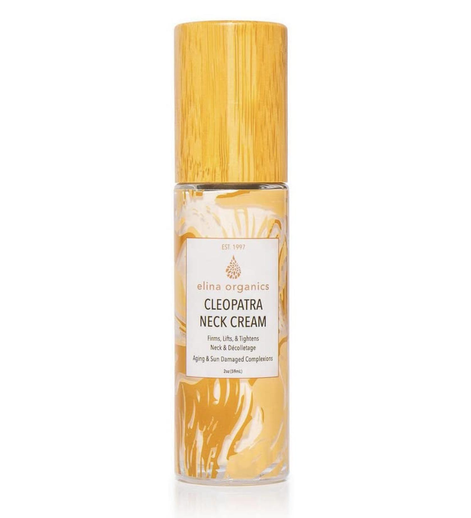 Elina Organics Cleopatra Neck Cream 2oz - Anti-Aging Moisturizer with Colloidal Gold & Silk Peptides | Reduce Neck Wrinkles & Lift Skin Naturally - Buy Online on SooperMarket.com