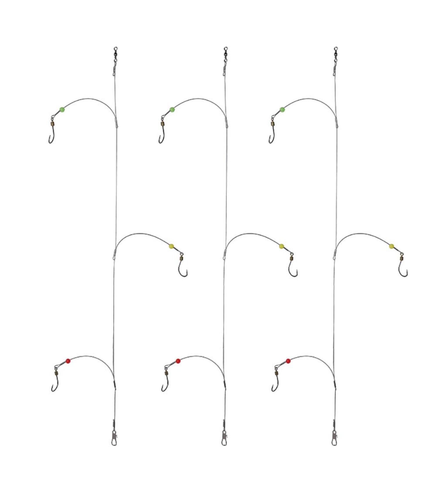 Dyxssm Stainless Steel Fishing Hooks with Leader Rigging - 3 Hook Line Rig for Fishing, 10# Style-b - Buy Online on SooperMarket.com