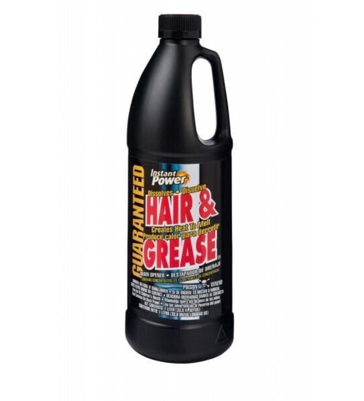 1 Litre Instant Power Hair & Grease Remover Effortlessly Tackling Stubborn Grease & Grime In Pipes Break Down & Dissolve Hair Clogs Quickly Fast & Effective Remedy For Clogged Drains (1 Liter 3) 1 Liter 3