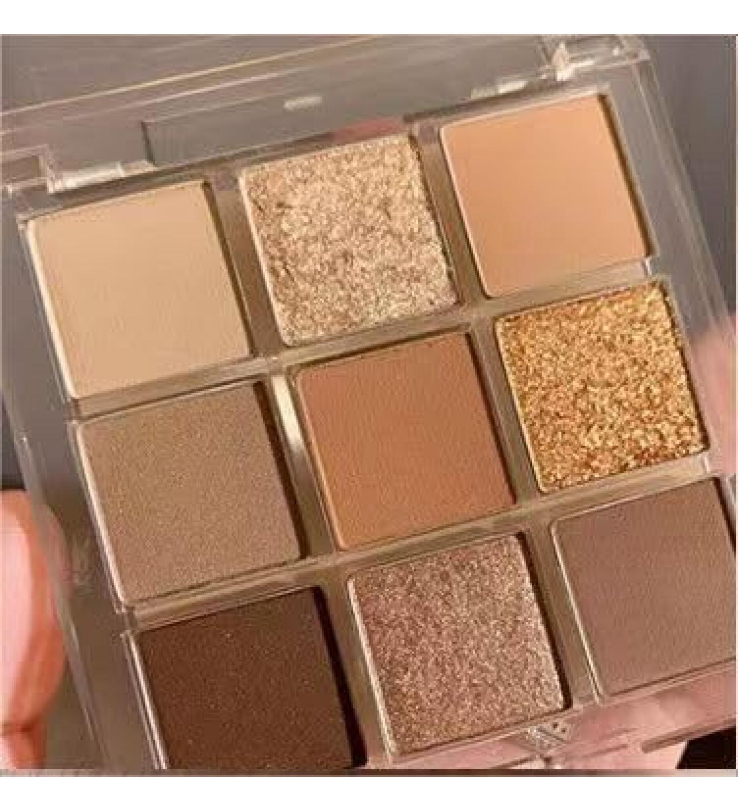 Lovelycat 9 Colors Glitter Eyeshadow Makeup Palette Matte High Pigmented Colorful Creamy Texture Eye Shadow Powder Natural Waterproof Long Lasting Eyeshadow Powder Cosmetics (gold) - Buy Online on SooperMarket.com