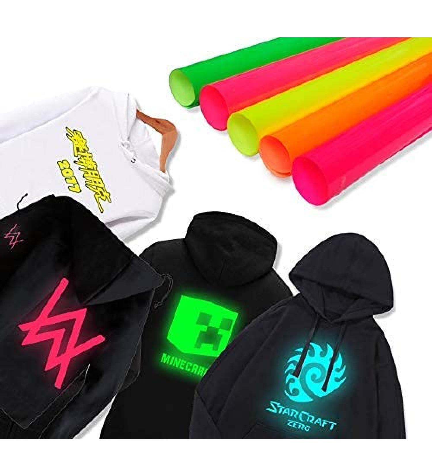 Tintnut Neon PU HTV 12x10 inch - 10 Sheets, 5 Assorted Colors | Easy Weed Iron on Vinyl Bundle for DIY T-Shirts - Buy Online on SooperMarket.com