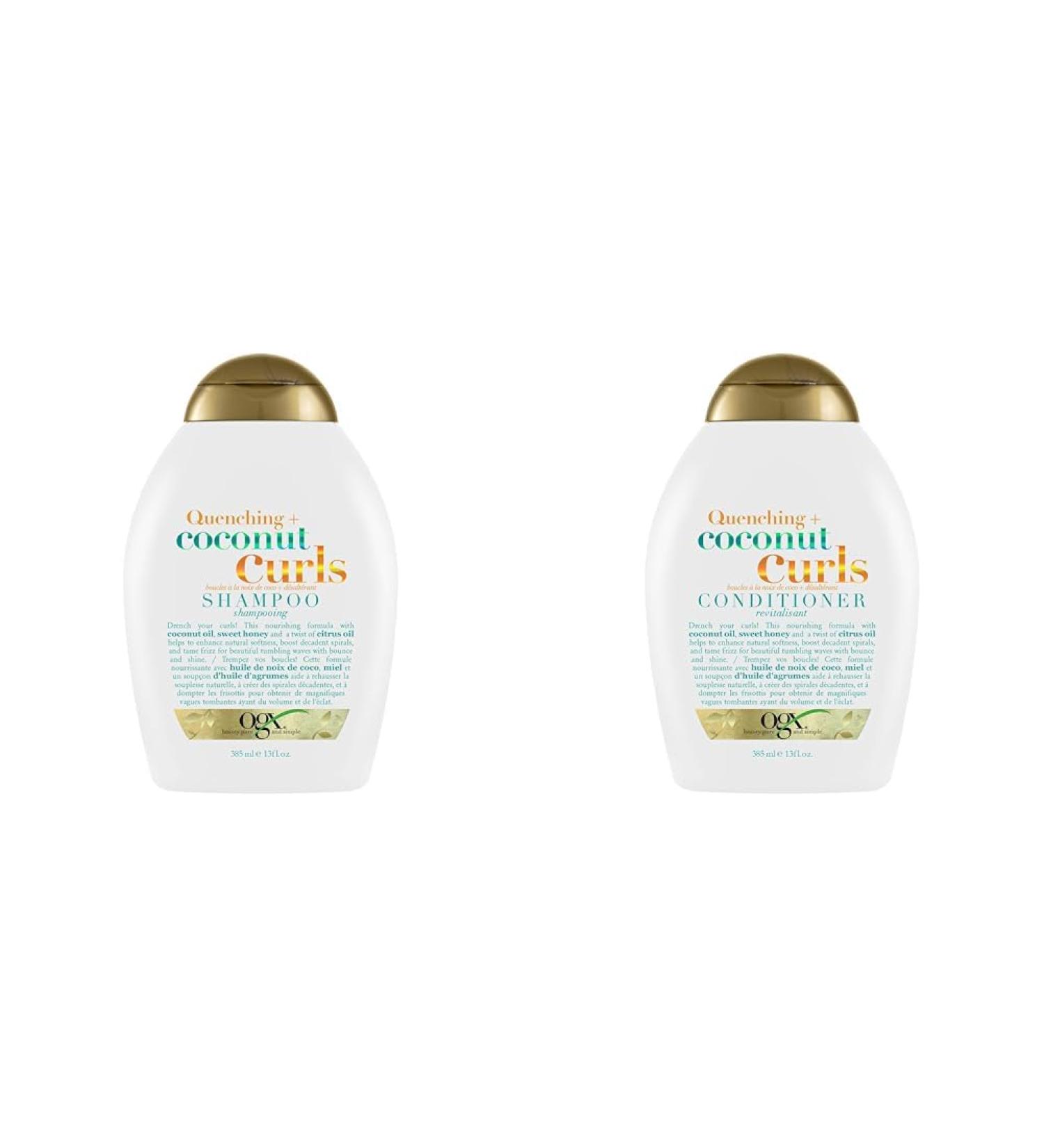 Pack of 2 - OGX Quenching + coconut curls Shampoo + Conditioner 385ml