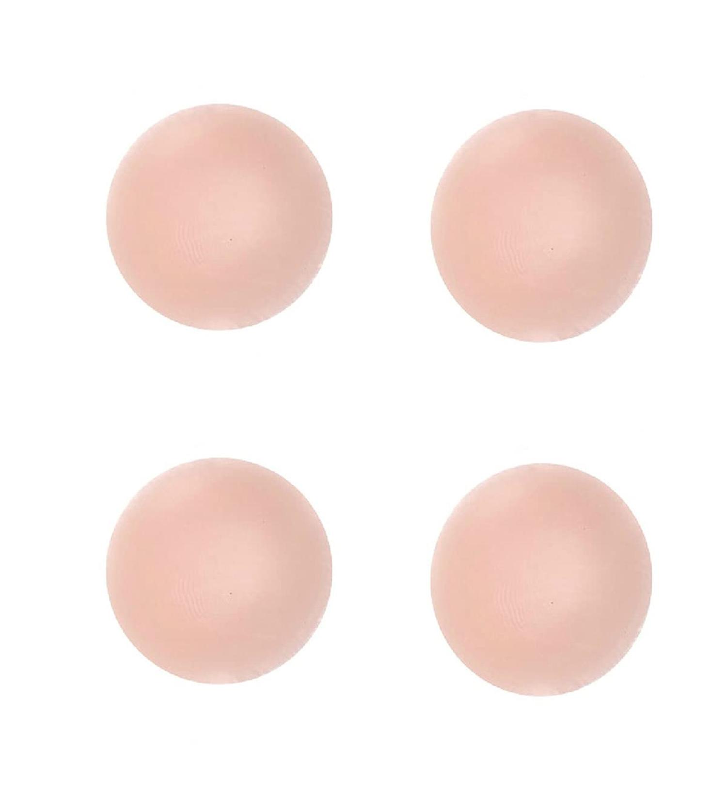 Buy FZBNSRKO 2 Pairs Natural Silicone Reusable Nipple Covers - Adhesive Breast Pads for Women | Gel Petals Pasties Bra Pads - Buy Online on SooperMarket.com
