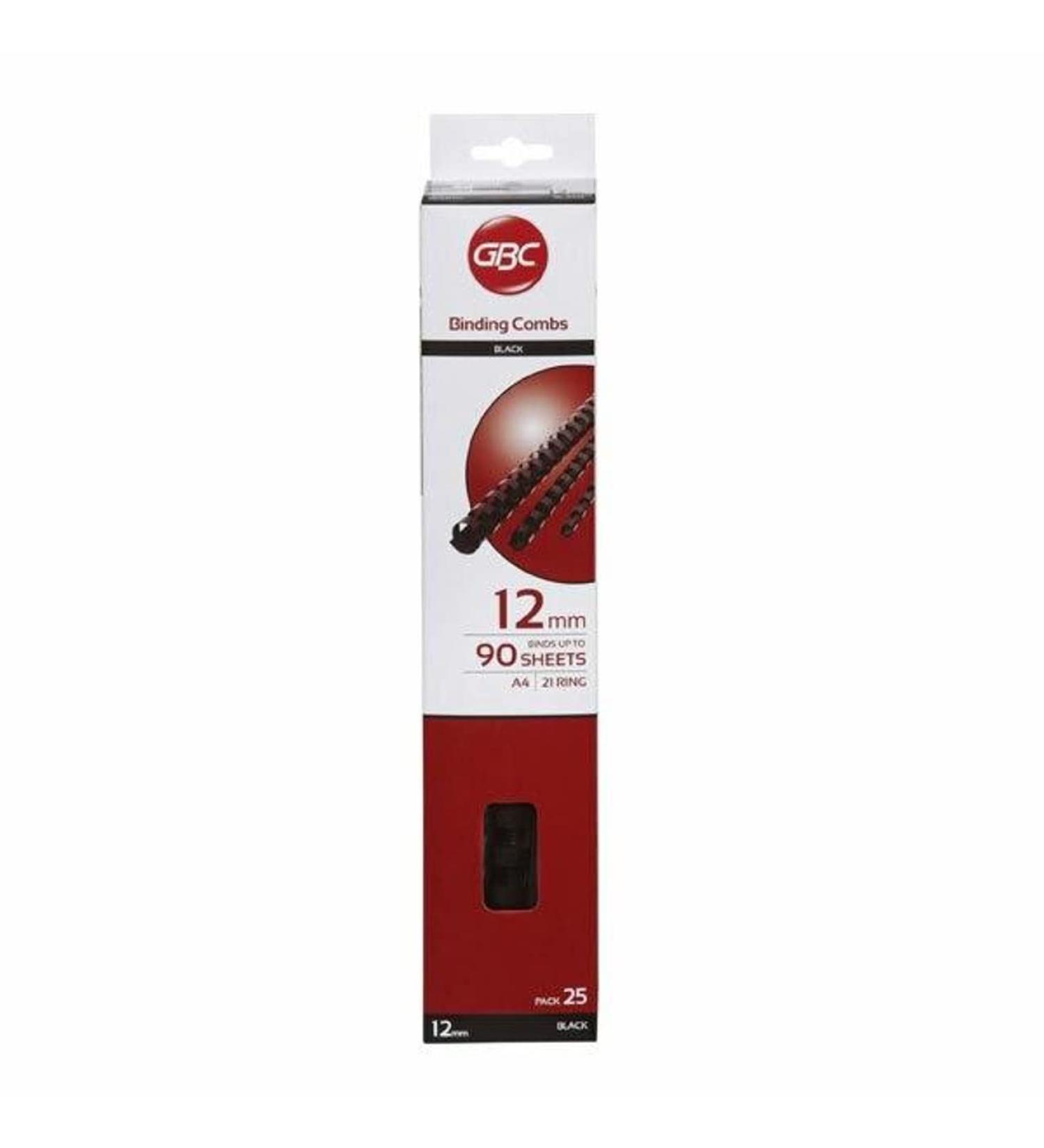 GBC BEP12BK25 Binding Comb 21 Loop 12MM Black PK25 - Buy Online on SooperMarket.com