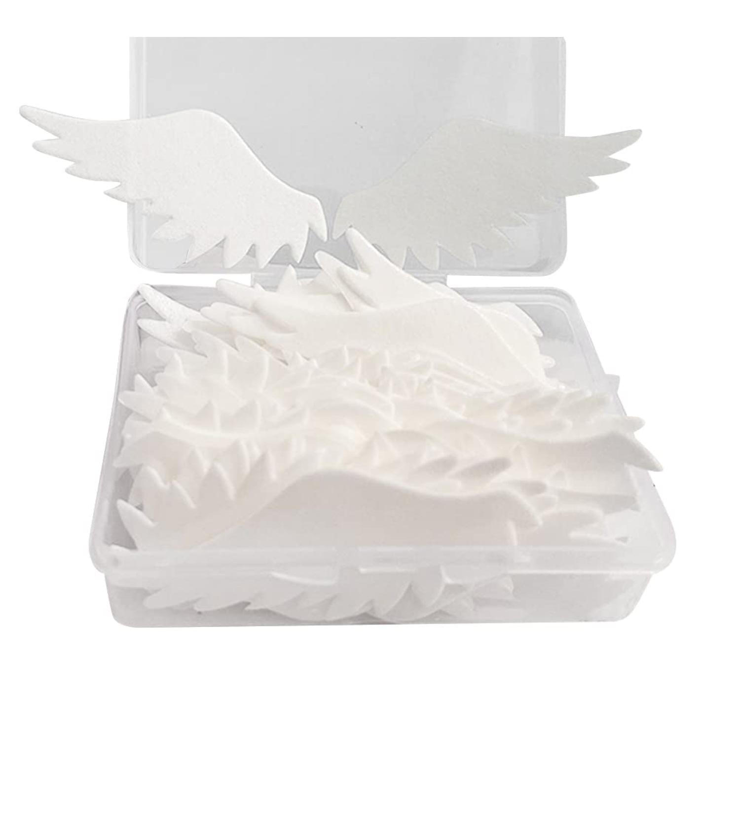Hpory Cake Topper 60 Pcs Edible White Wings Cupcake Toppers Glutinous Rice Paper Happy Birthday Cake Toppers Angel Wings Cake Decorations for Birthday Wedding Celebration Party - Buy Online on SooperMarket.com