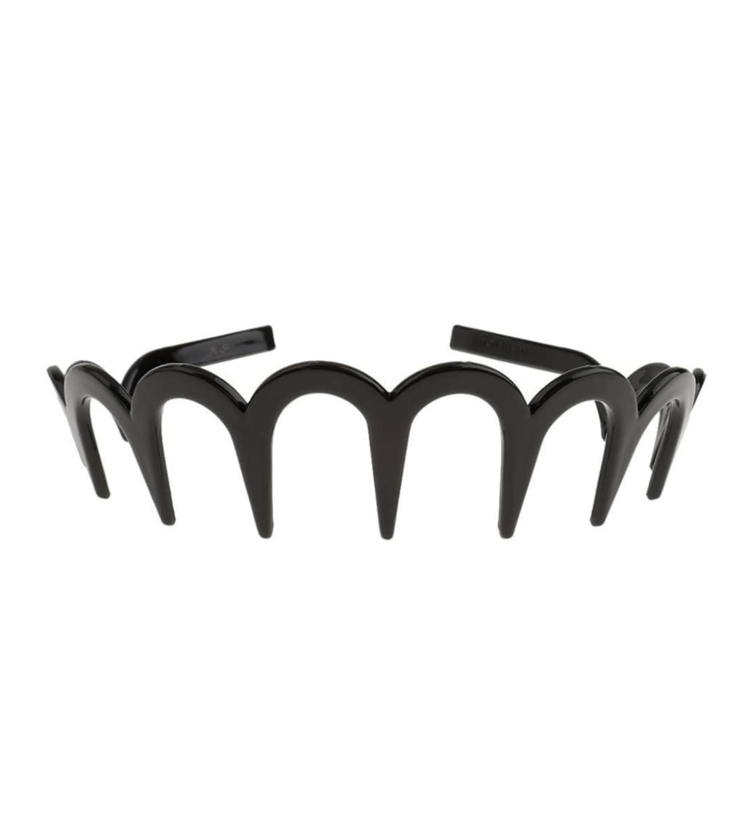 1PC Unisex Wavy Headband Black Hair Band Spring Wavy Metal Hair Band with Long Teeth Hairhoop Sports Headband Headwear Accessories Black 1pc - Buy Online on SooperMarket.com