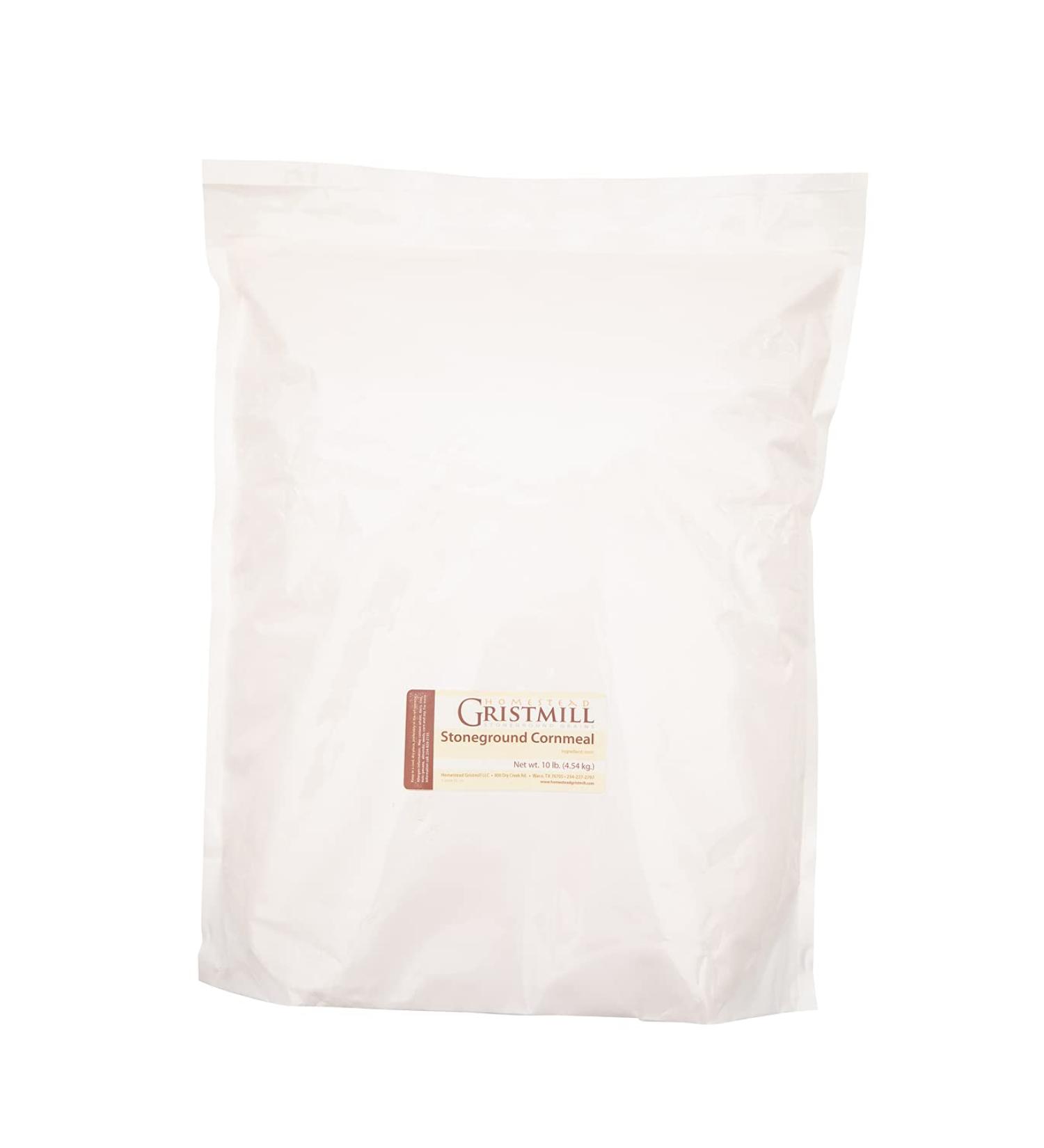 Homestead Gristmill Stone Ground White Cornmeal - 10 lbs - Non-GMO, Chemical-Free, Made in USA - Buy Online on SooperMarket.com